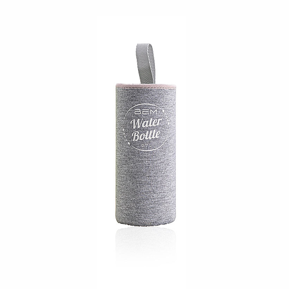 BEM Water Bottle-SET: 3 x Trinkflaschen je in schwarzer Hülle +