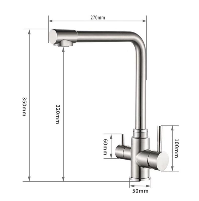 BEM 3-Wege Wasserhahn – Edelstahl 18/10, matt gebürstet