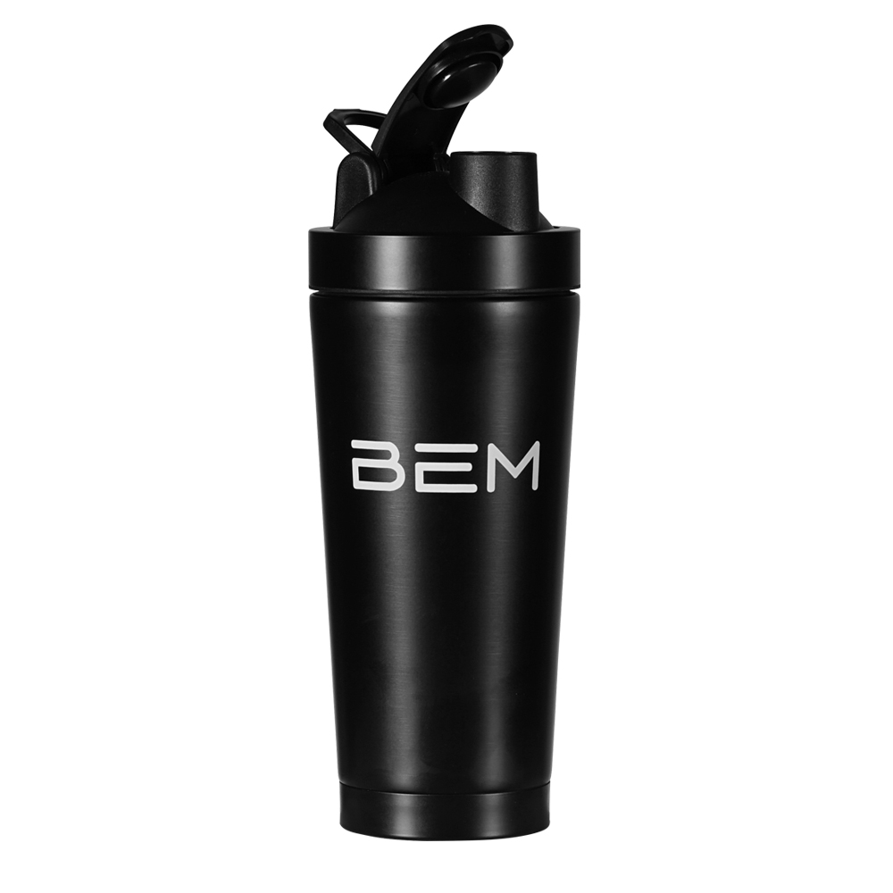 BEM Edelstahl Protein Shaker mit Schüttelkugel und One-Touch-Kippverschluss, 750 ml BEM Edelstahl Protein Shaker mit Schüttelkugel und One-Touch-Kippverschluss, 750 ml