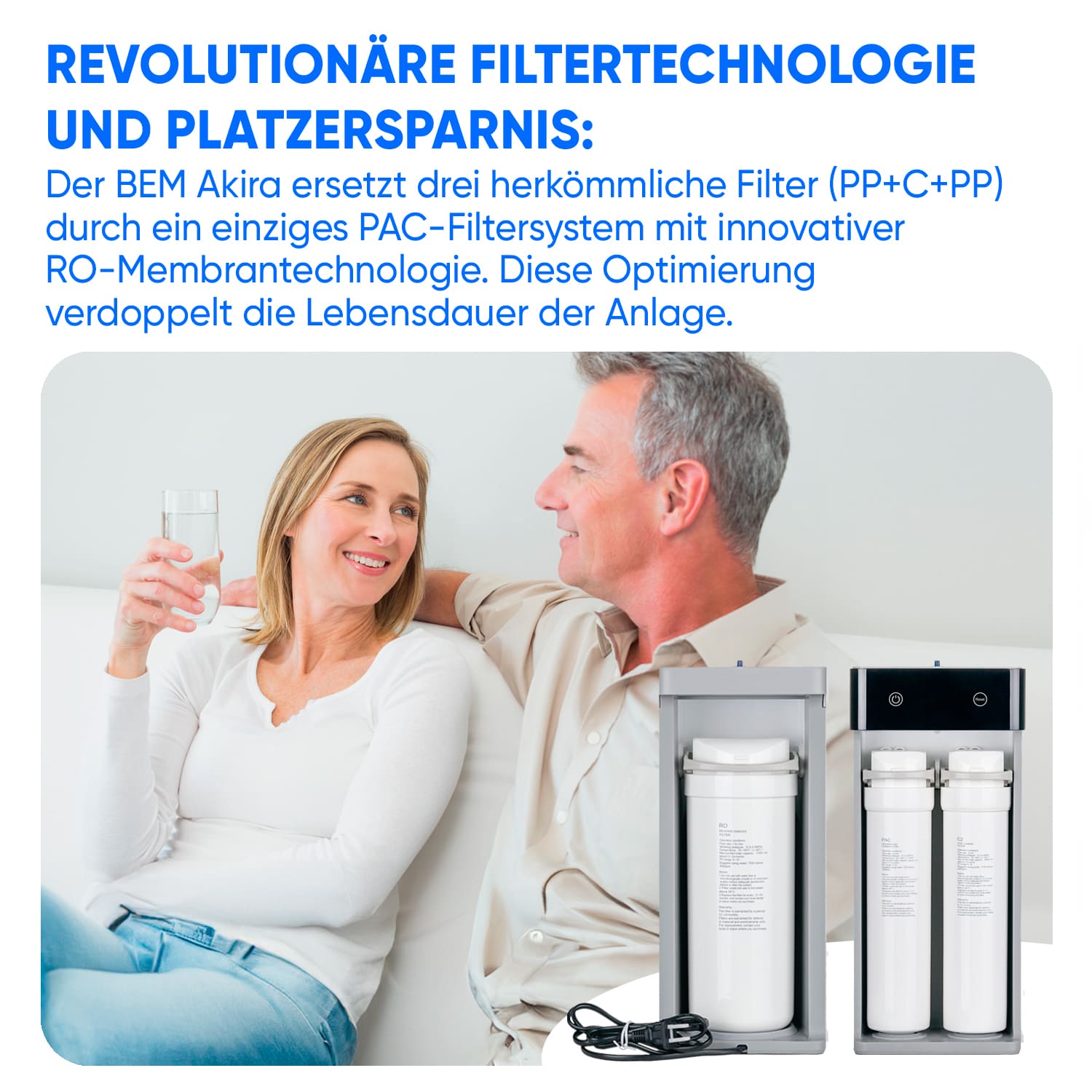 BEM Akira tankloser Wasserfilter mit 5-stufigem Filtersystem Direct-Flow