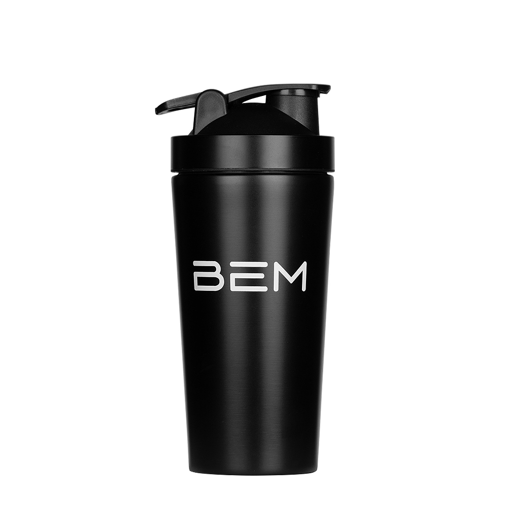 BEM Edelstahl Protein Shaker mit Schüttelkugel und One-Touch-Kippverschluss, 750 ml BEM Edelstahl Protein Shaker mit Schüttelkugel und One-Touch-Kippverschluss, 750 ml