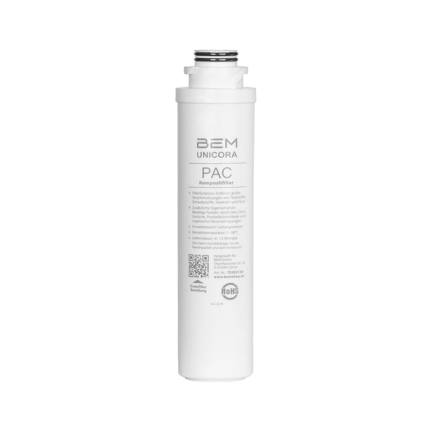 Ersatzfilter für BEM Unicora Wasserfilter - EINZELN (PAC) Nr.1