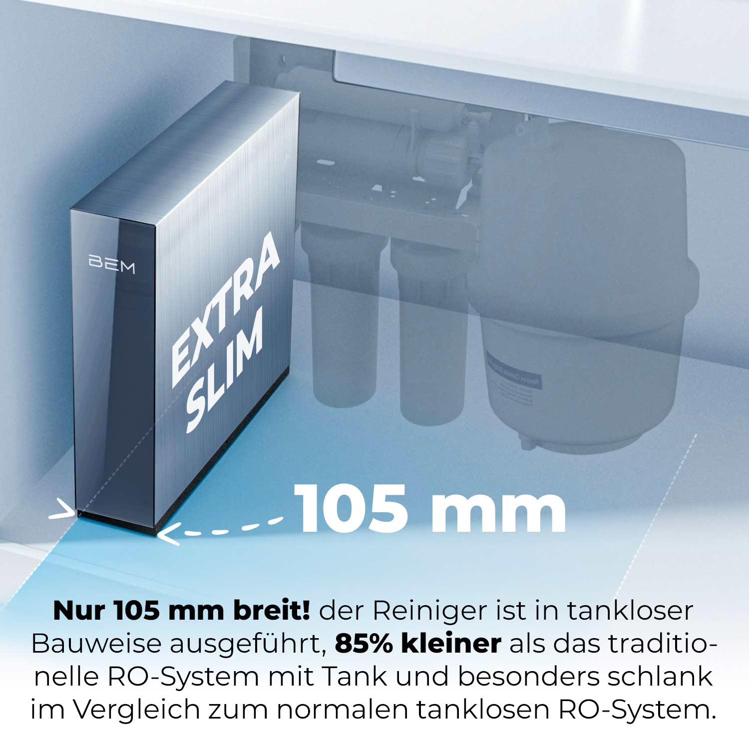 BEM Orion Ultra Slim tankloser Wasserfilter mit 5-stufigem Filtersystem Direct-Flow