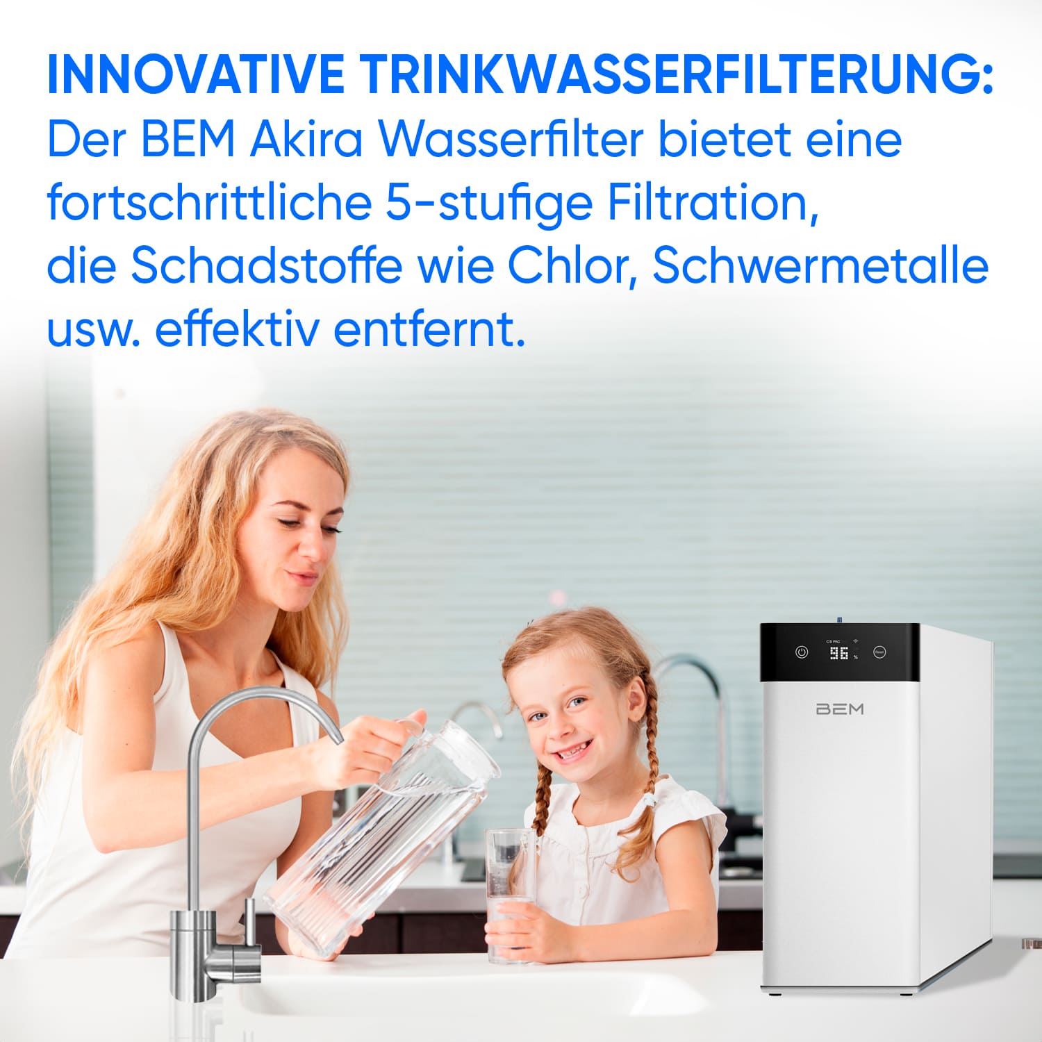 BEM Akira tankloser Wasserfilter mit 5-stufigem Filtersystem Direct-Flow