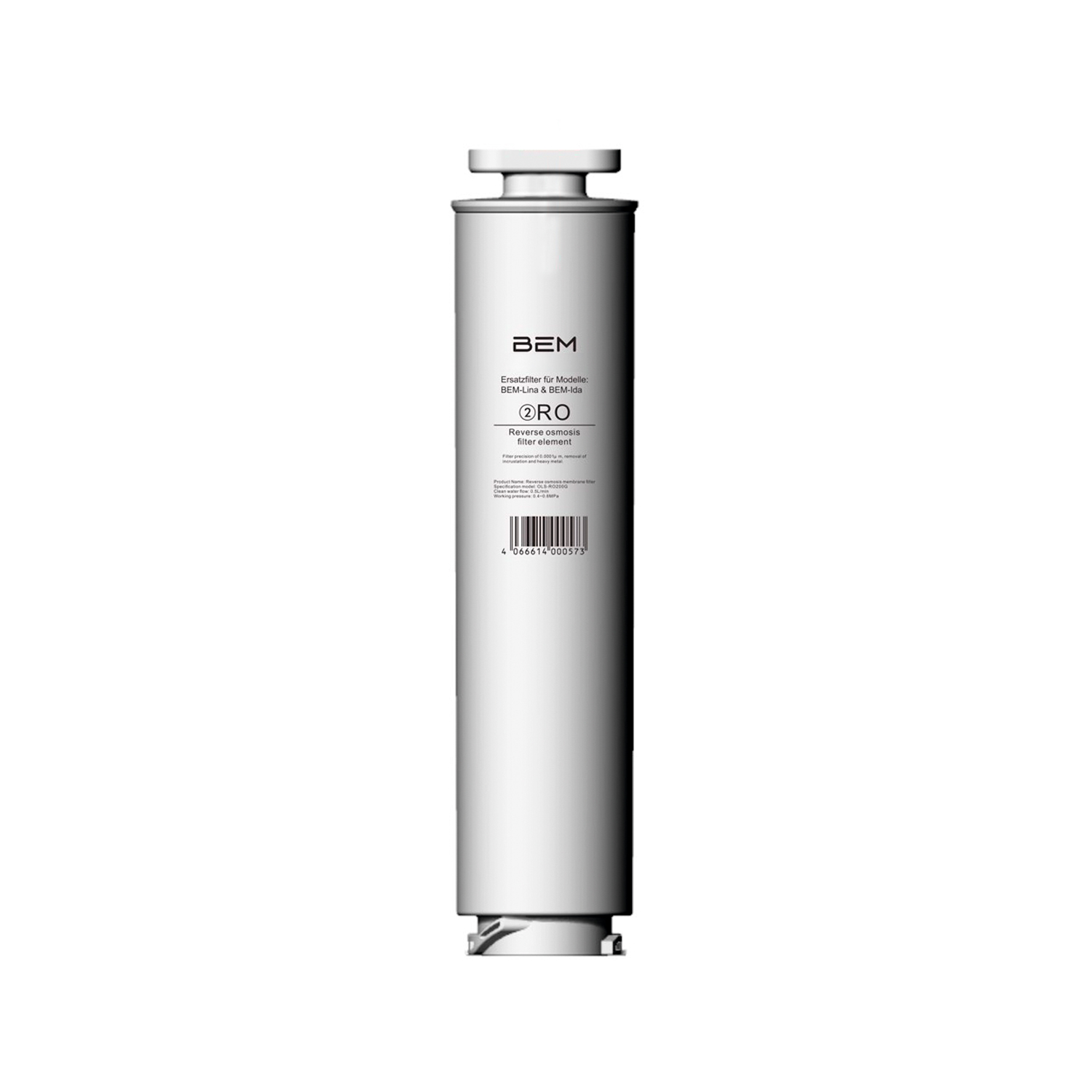 RO Ersatzfilter - Zweite Reinigungsstufe für BEM Lina & BEM Ida Wasserfilter, EINZELN