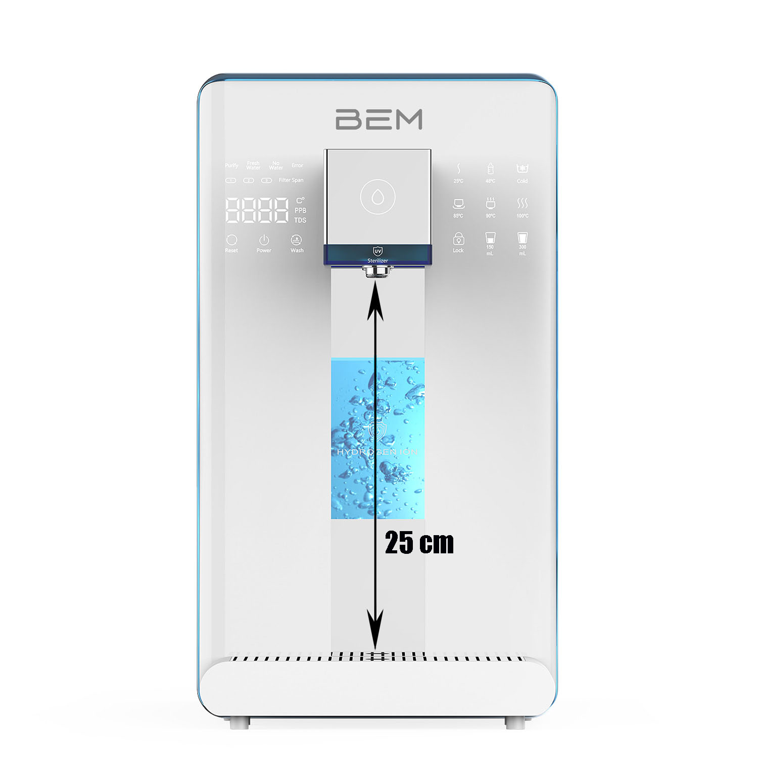 BEM LINA Osmose Tischwasserfilter mit 6 L Tank inkl. UV- Lampe und Hydrogen-Generator
