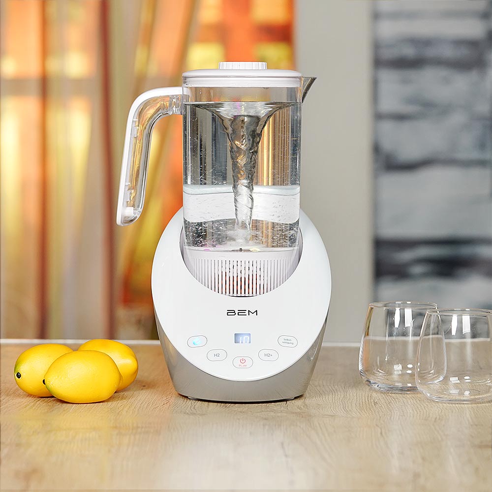 BEM Tornado Hydrogenkanne Sauerstoff- und Wasserstoffgenerator für Trinkwasser 1500 ml BEM Tornado Hydrogenkanne Sauerstoff- und Wasserstoffgenerator für Trinkwasser 1500 ml